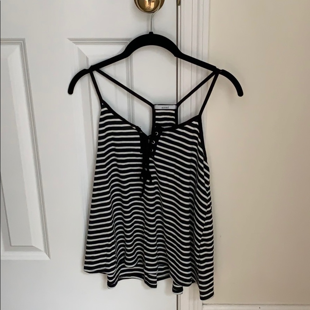 Striped tied tank top